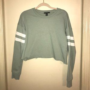 Forever 21 Green Cropped Sweatshirt